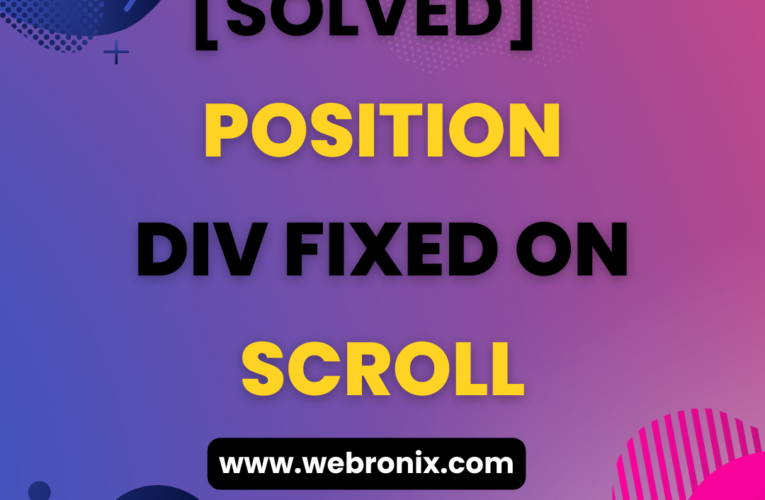 [SCRIPT]-JQUERY POSITION DIV FIXED ON SCROLL
